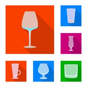 Isolated object of drinks and restaurant logo. Set of drinks and celebration Illustration