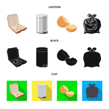 Isolated object of dump and sort sign. Set of dump and junk stock symbol for web Stock Illustration