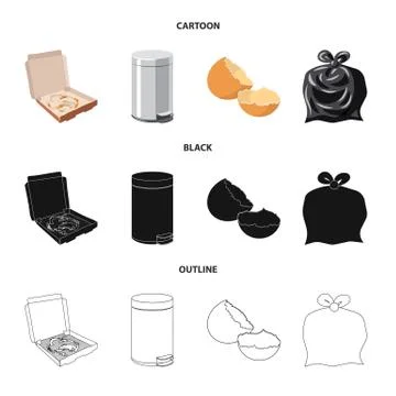 Isolated object of dump and sort symbol. Collection of dump and junk stock Stock Illustration
