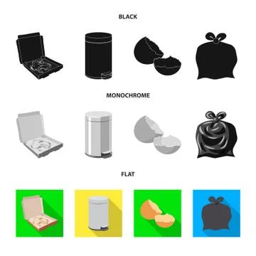 Isolated object of dump and sort logo. Set of dump and junk stock vector イラスト素材