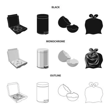 Isolated object of dump and sort icon. Collection of dump and junk stock vector Stock Illustration