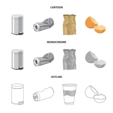 Isolated object of dump and sort symbol. Set of dump and junk stock symbol for Stock Illustration