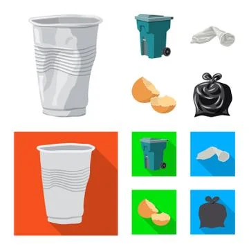 Isolated object of dump and sort logo. Set of dump and junk vector icon for Stock Illustration