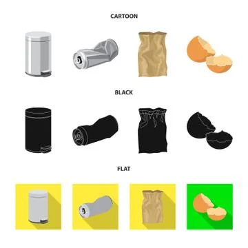 Isolated object of dump and sort icon. Set of dump and junk stock symbol for web Stock Illustration