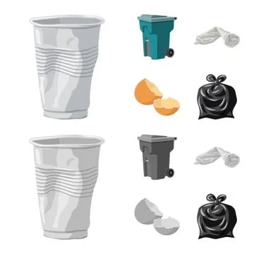 Isolated object of dump and sort logo. Collection of dump and junk vector icon Stock Illustration