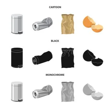 Isolated object of dump and sort icon. Collection of dump and junk stock symbol Stock Illustration