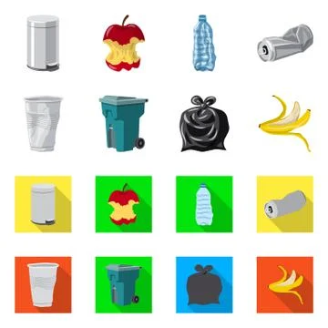 Isolated object of dump and sort logo. Collection of dump and junk vector icon イラスト素材