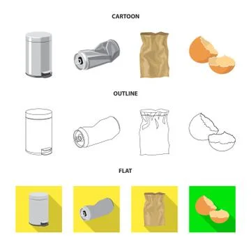 Isolated object of dump and sort symbol. Set of dump and junk stock vector Stock Illustration