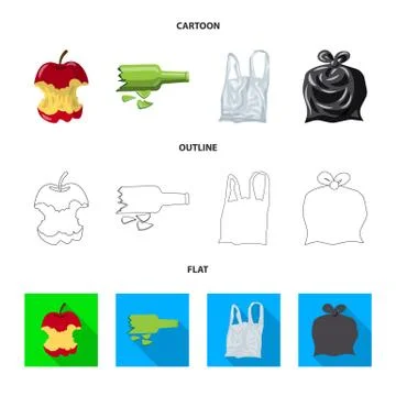 Isolated object of dump and sort symbol. Set of dump and junk stock vector Stock Illustration