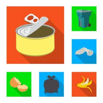Isolated object of dump and sort icon. Collection of dump and junk stock symbol Stock Illustration
