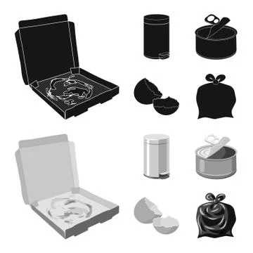 Isolated object of dump and sort logo. Collection of dump and junk stock vector イラスト素材