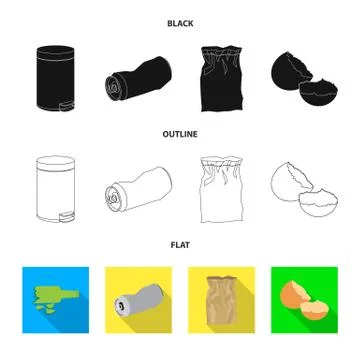 Isolated object of dump and sort sign. Set of dump and junk vector icon for Stock Illustration