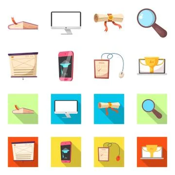Isolated object of education and learning icon. Set of education and school Stock Illustration