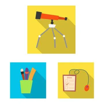 Isolated object of education and learning symbol. Set of education and school Stock Illustration