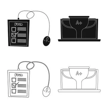 Isolated object of education and learning symbol. Set of education and school Stock Illustration