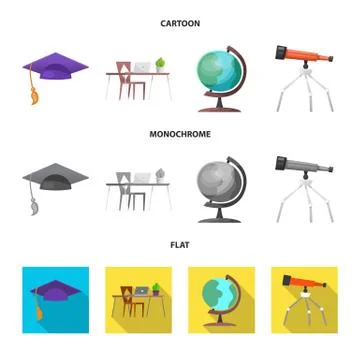 Isolated object of education and learning symbol. Set of education and school Stock Illustration