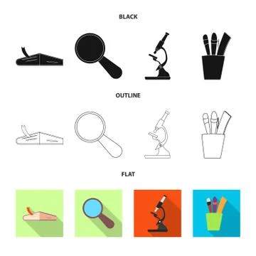 Isolated object of education and learning logo. Set of education and school Stock Illustration