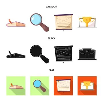Isolated object of education and learning icon. Collection of education and Stock Illustration