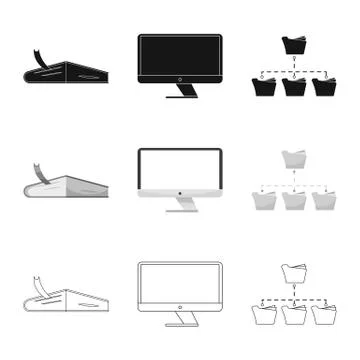 Isolated object of education and learning logo. Set of education and school Stock Illustration