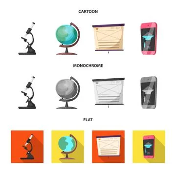 Isolated object of education and learning sign. Set of education and school Stock Illustration