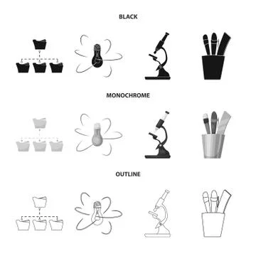 Isolated object of education and learning sign. Collection of education and Illustrazione stock