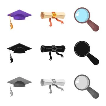 Isolated object of education and learning icon. Set of education and school Stock Illustration