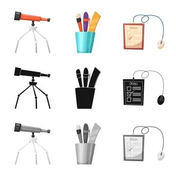 Isolated object of education and learning icon. Set of education and school Stock Illustration
