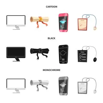 Isolated object of education and learning icon. Set of education and school Stock Illustration
