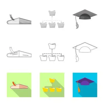 Isolated object of education and learning symbol. Set of education and school Stock Illustration