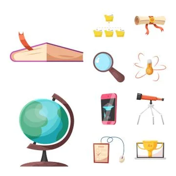 Isolated object of education and learning symbol. Set of education and school Stock Illustration