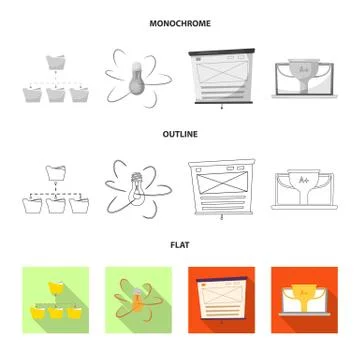 Isolated object of education and learning icon. Set of education and school Stock Illustration