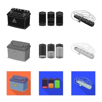 Isolated object of electricity and electric logo. Collection of electricity and Stock Illustration