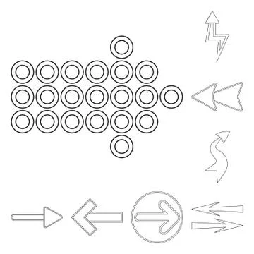 Isolated object of element and arrow sign. Set of element and direction stock Stock Illustration