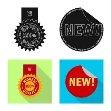 Isolated object of emblem and badge logo. Set of emblem and sticker vector icon イラスト素材