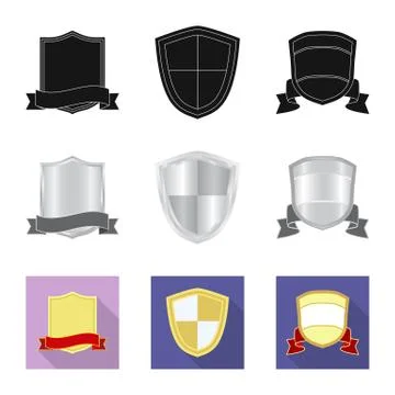Isolated object of emblem and badge logo. Set of emblem and sticker vector icon イラスト素材