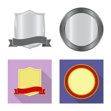 Isolated object of emblem and badge icon. Collection of emblem and sticker stock Stock Illustration
