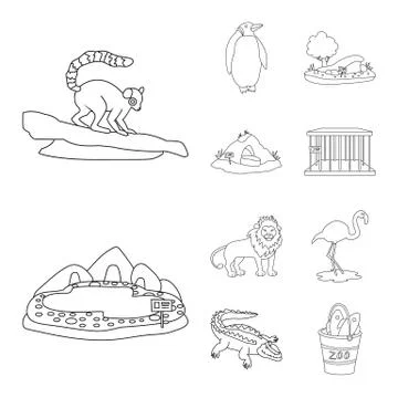 Isolated object of entertainment and forest logo. Set of entertainment and park Ilustración de archivo