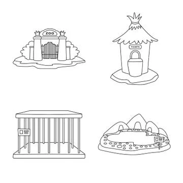 Isolated object of entertainment and forest logo. Collection of entertainment Stock Illustration