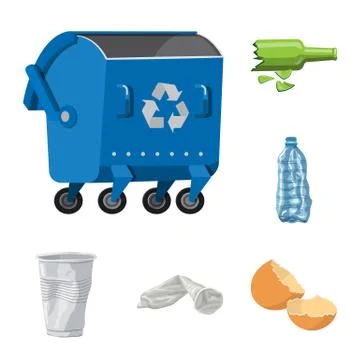 Isolated object of environment and waste sign. Set of environment and ecology Stock Illustration