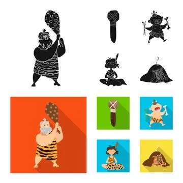 Isolated object of evolution and prehistory symbol. Collection of evolution and Stock Illustration
