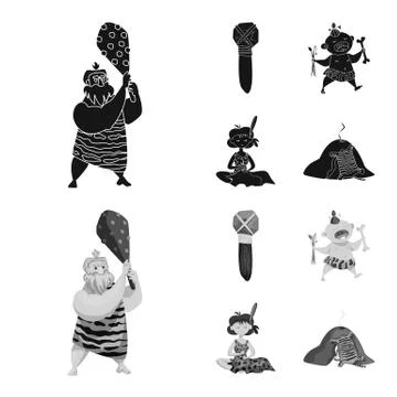 Isolated object of evolution and prehistory logo. Collection of evolution and Stock Illustration