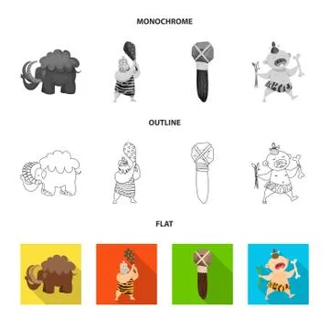 Isolated object of evolution and prehistory logo. Collection of evolution and Stock Illustration