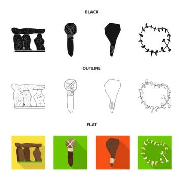Isolated object of evolution and prehistory icon. Set of evolution and Stock Illustration