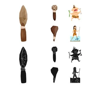 Isolated object of evolution and prehistory sign. Collection of evolution and Stock Illustration