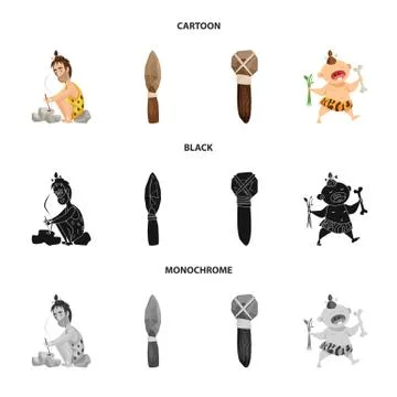 Isolated object of evolution and prehistory icon. Collection of evolution and Stock Illustration