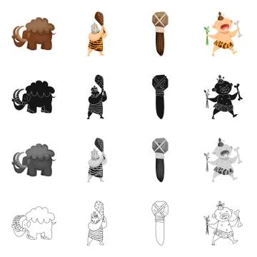 Isolated object of evolution and prehistory logo. Collection of evolution and Stock Illustration