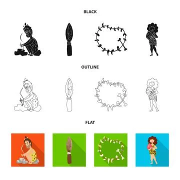 Isolated object of evolution and prehistory sign. Set of evolution and Stock Illustration