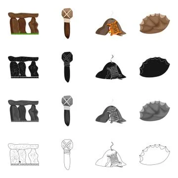 Isolated object of evolution and prehistory logo. Set of evolution and Stock Illustration