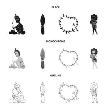 Isolated object of evolution and prehistory logo. Collection of evolution and Stock Illustration