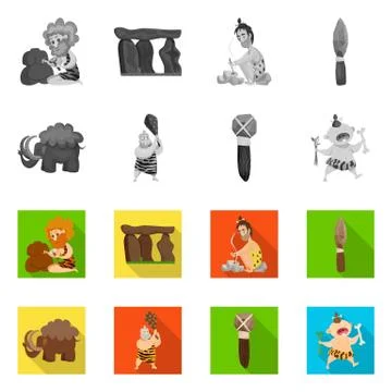 Isolated object of evolution and prehistory logo. Collection of evolution and Stock Illustration